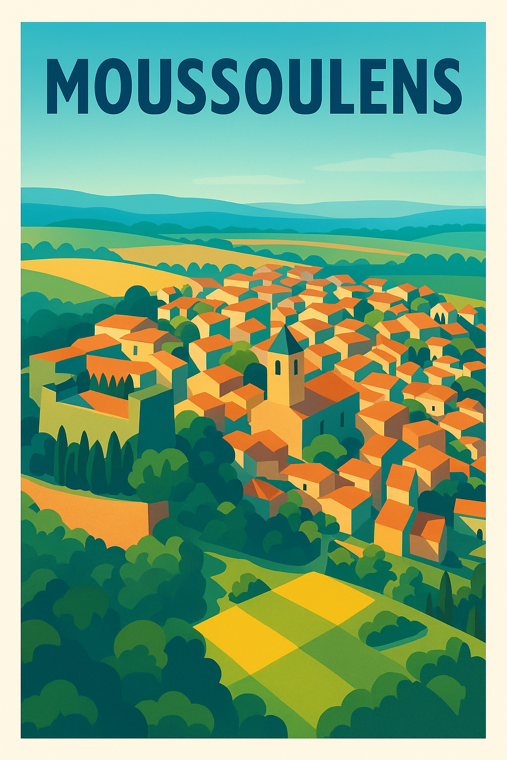 Affiche de Moussoulens - Charme et couleurs d'un village pittoresque