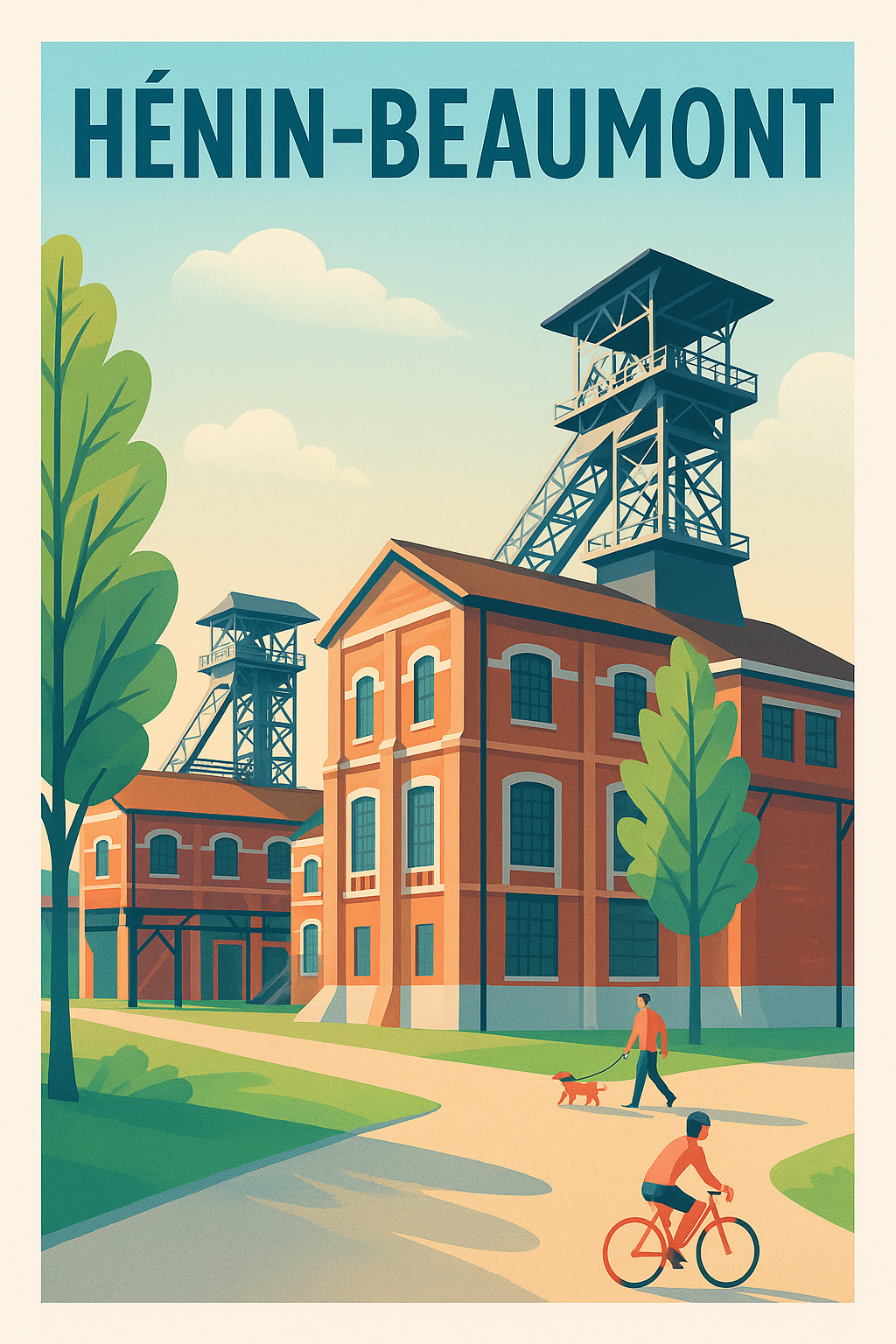 Affiche Hénin-Beaumont — Charme industriel et nature apaisante · poster d'art de Hénin-Beaumont
