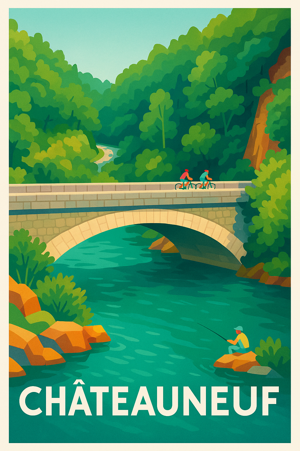 Affiche de Châteauneuf - Évasion nature et sérénité au fil de l'eau