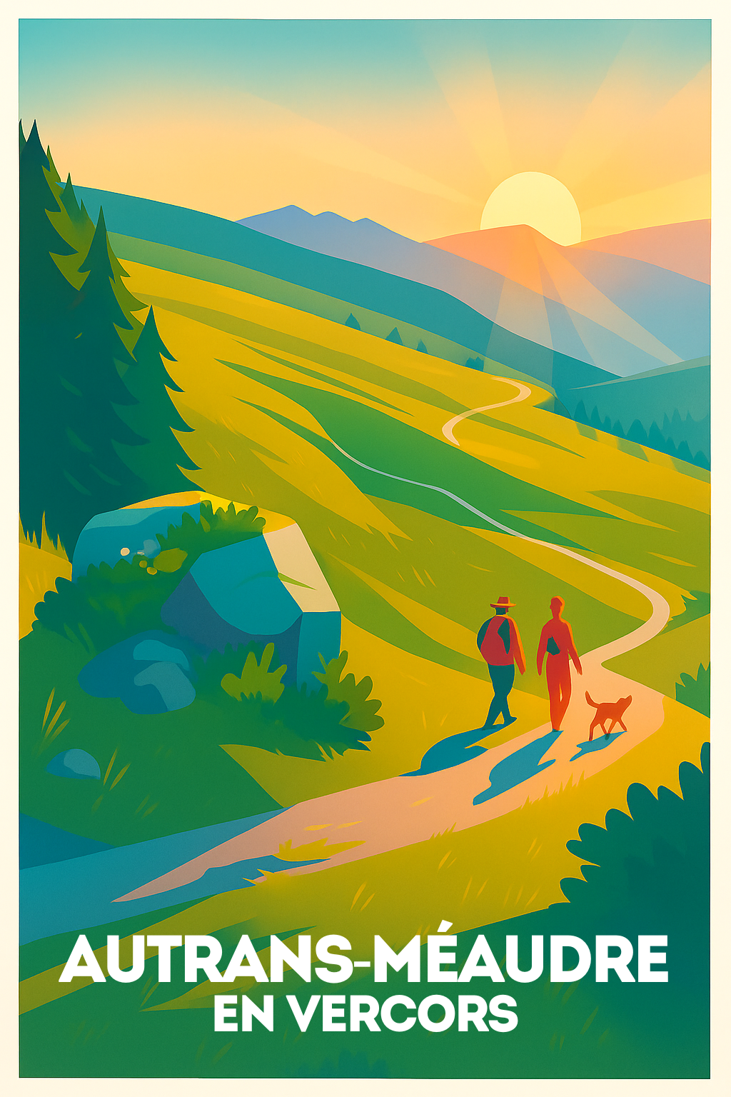 Affiche Autrans-Méaudre — Balade ensoleillée au cœur du Vercors · poster d'art de Autrans-Méaudre