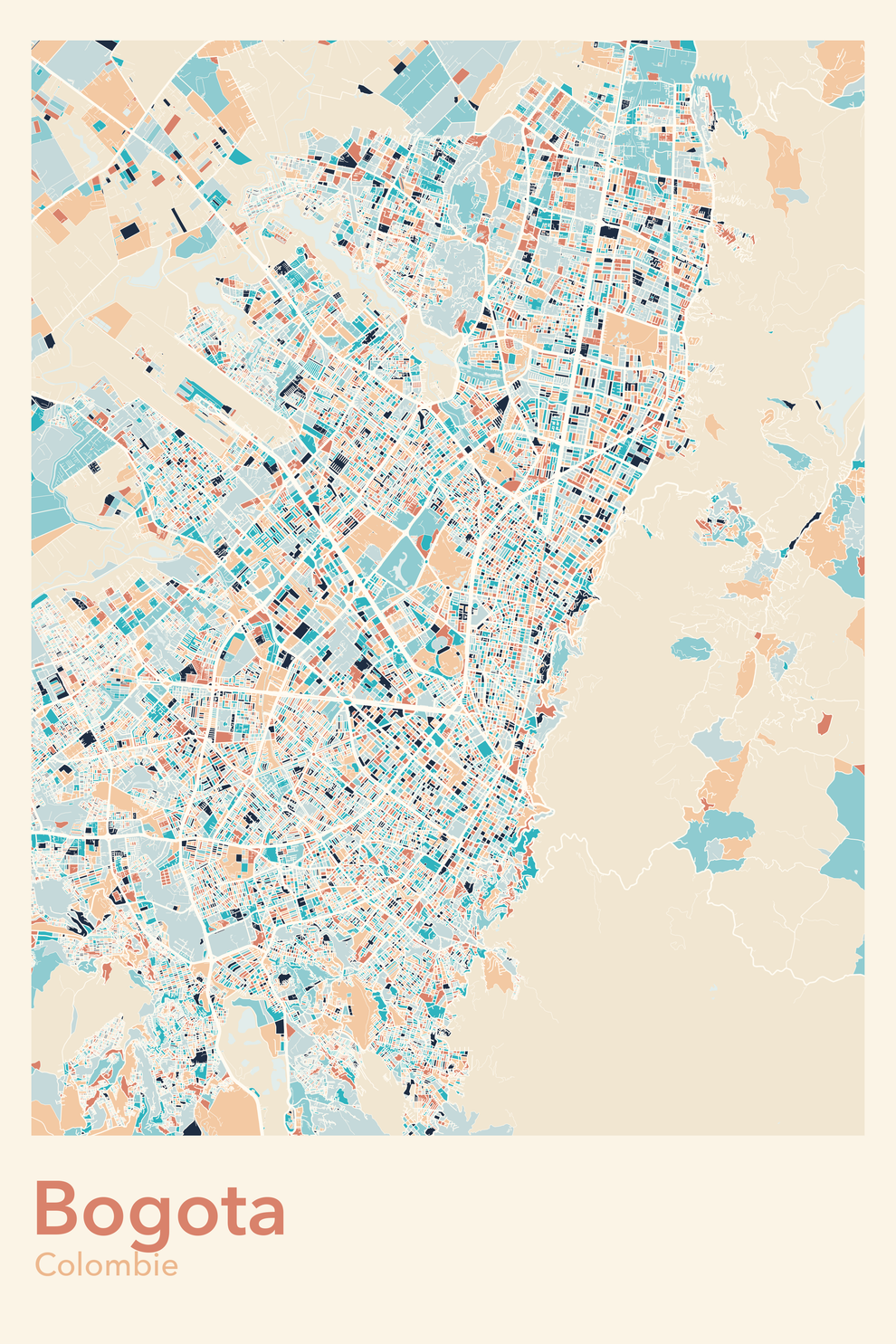 Plan de Bogota - Carte personnalisée