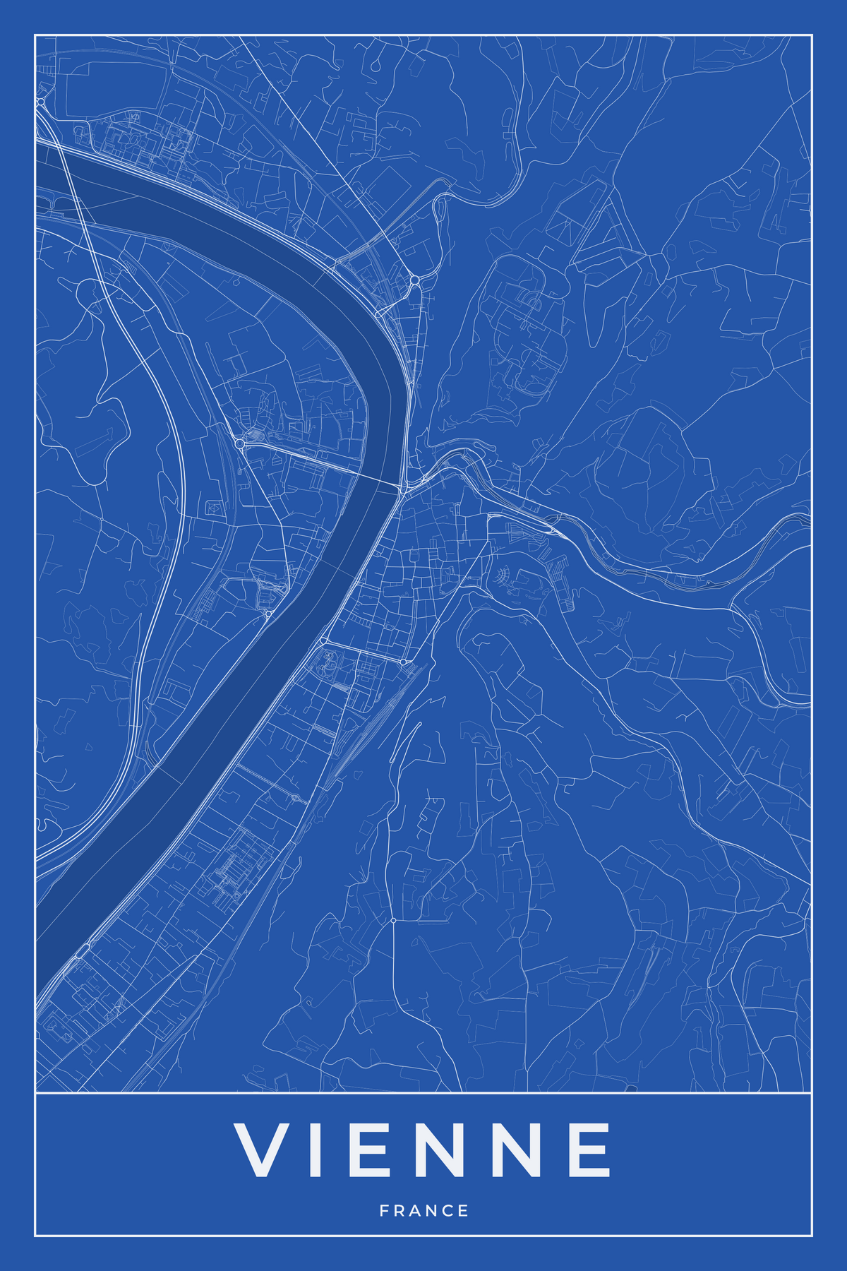 Carte de Vienne bleue - Affiche personnalisée