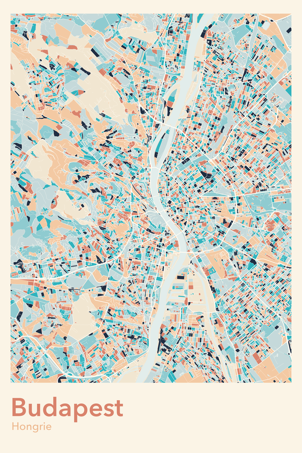 Plan de Budapest - Carte personnalisée
