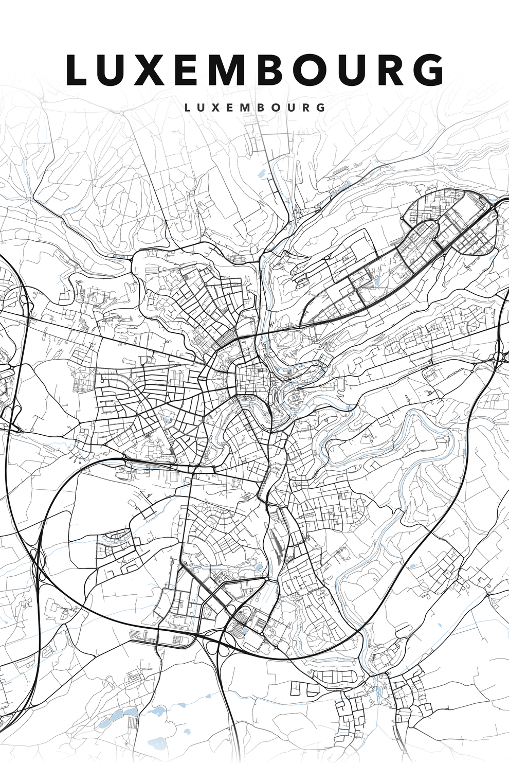 Plan de Luxembourg - Carte personnalisée