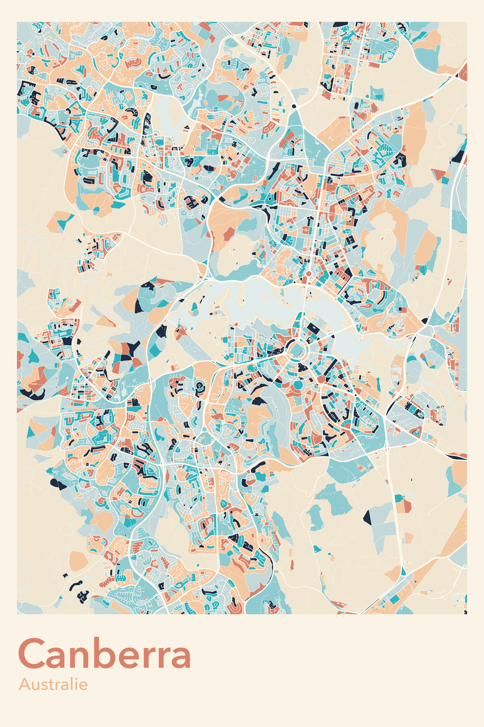 Plan de Canberra - Carte personnalisée