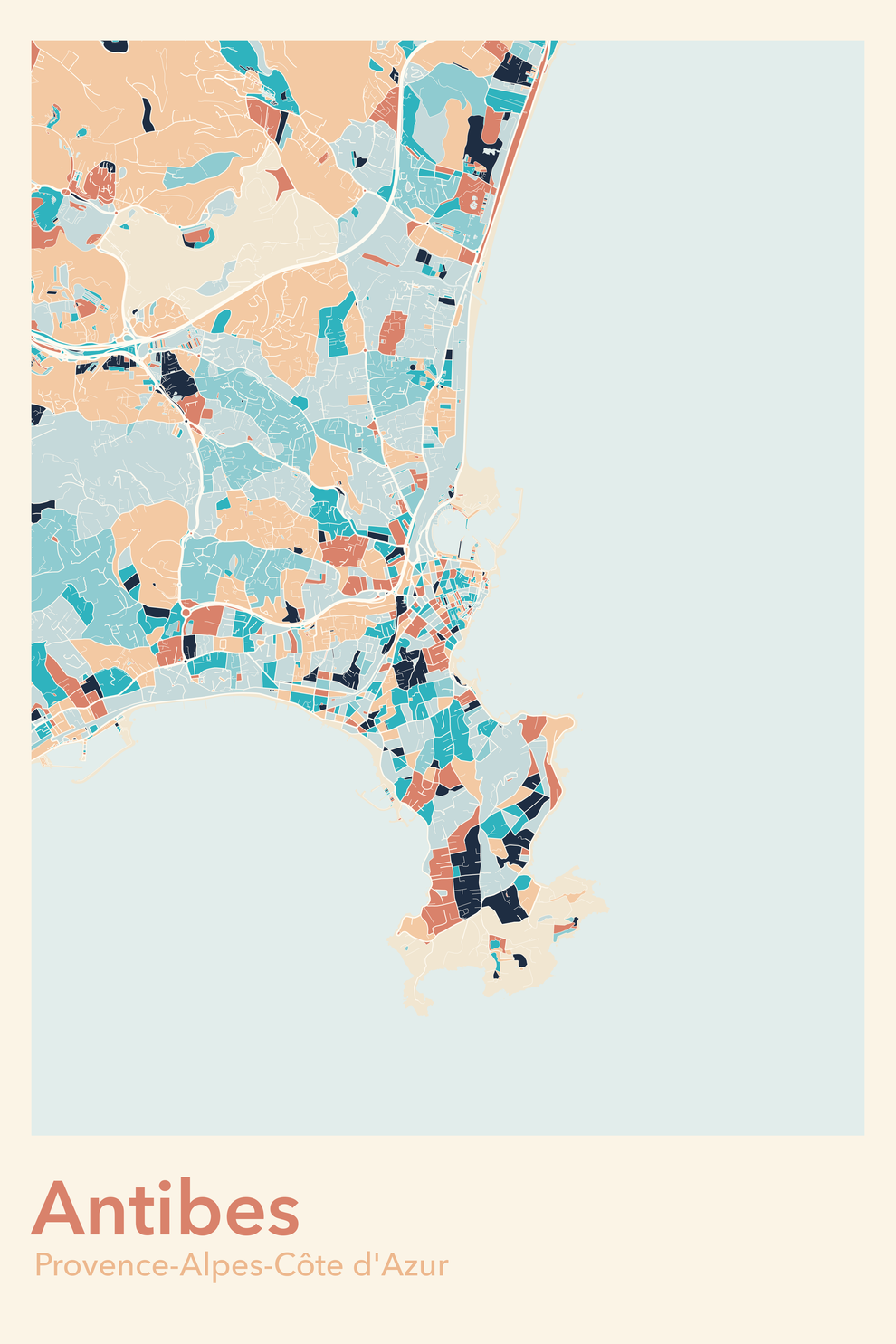 Plan d'Antibes - Carte personnalisée