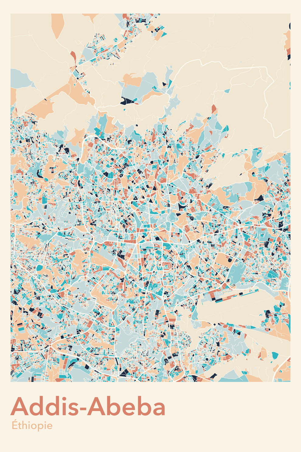 Plan d'Addis-Abeba - Carte personnalisée