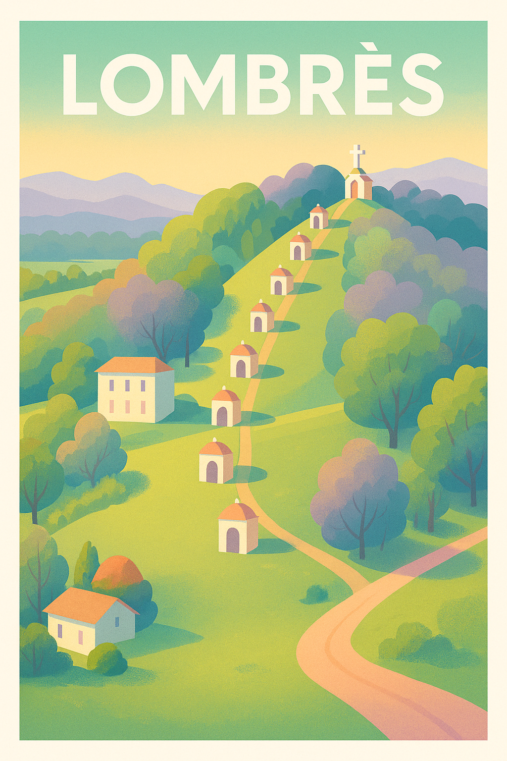 Affiche de Lombrès - Voyage paisible au cœur des collines