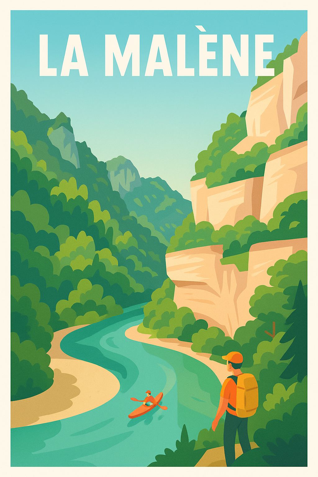 Affiche La Malène — Aventure et nature authentique · poster d'art de La Malène