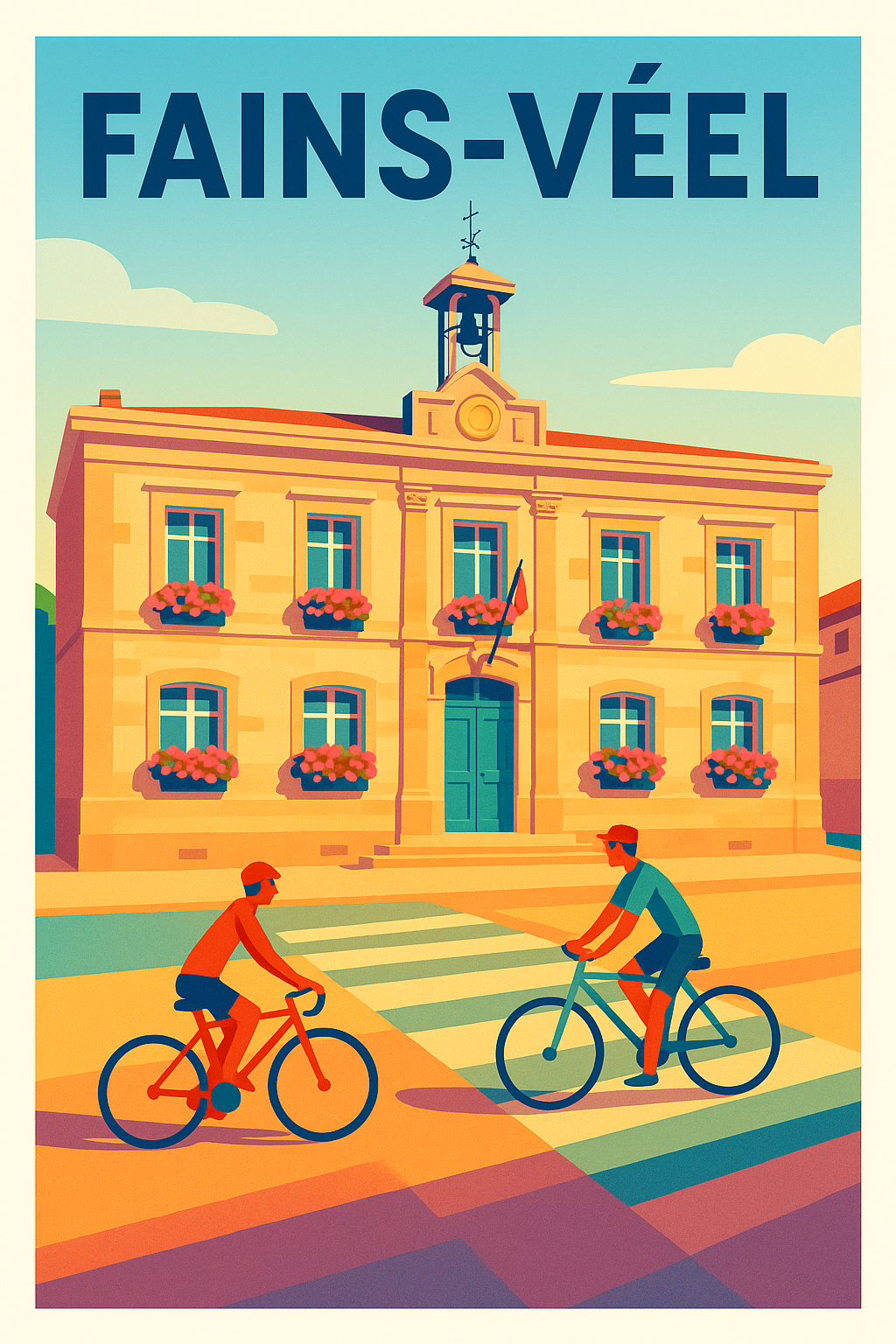 Affiche de Fains-Véel - Charme et douceur de vivre à vélo