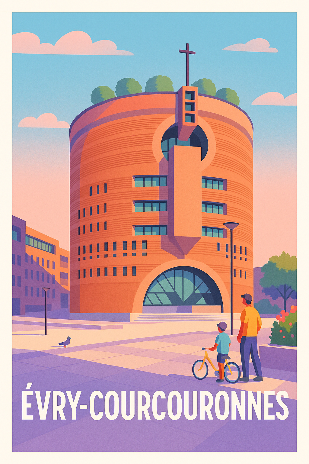 Affiche Évry-Courcouronnes - Modernité et Sérénité Urbaine