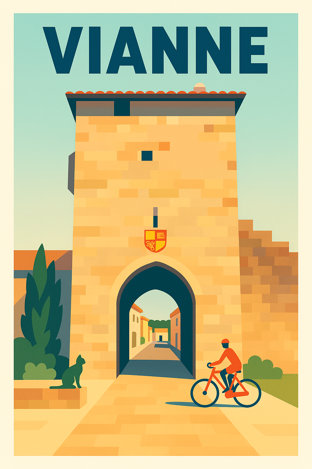 Affiche de Vianne - L'élégance de la porte médiévale