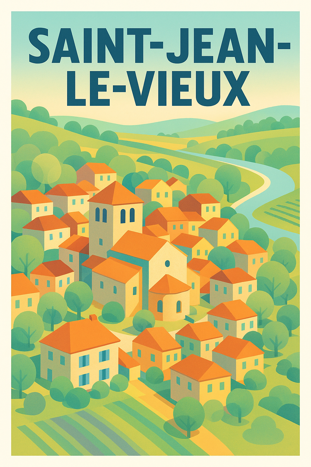 Affiche de Saint-Jean-le-Vieux - Charme et sérénité d'un village authentique