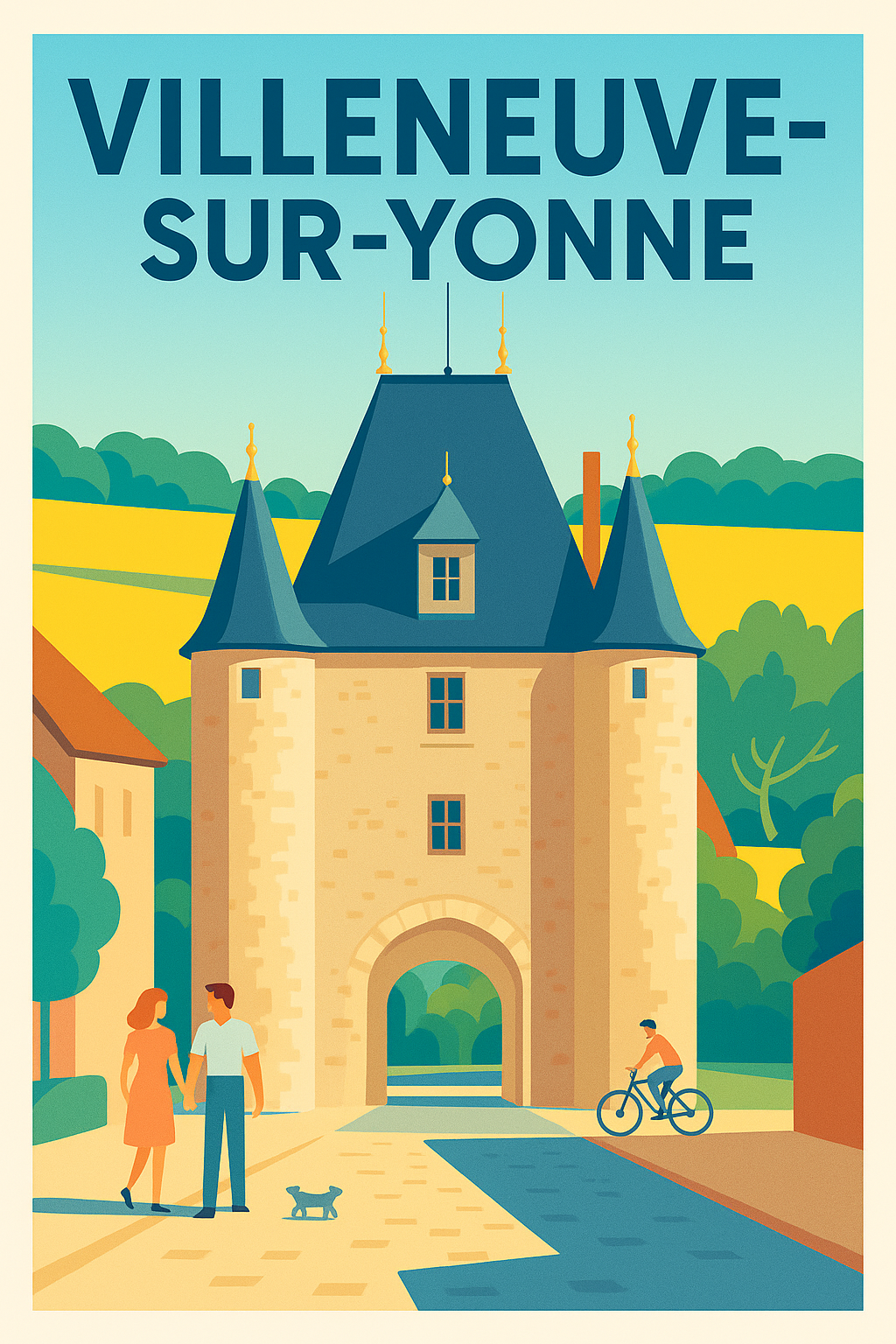 Affiche de Villeneuve-sur-Yonne - Charme et histoire au cœur de la Bourgogne