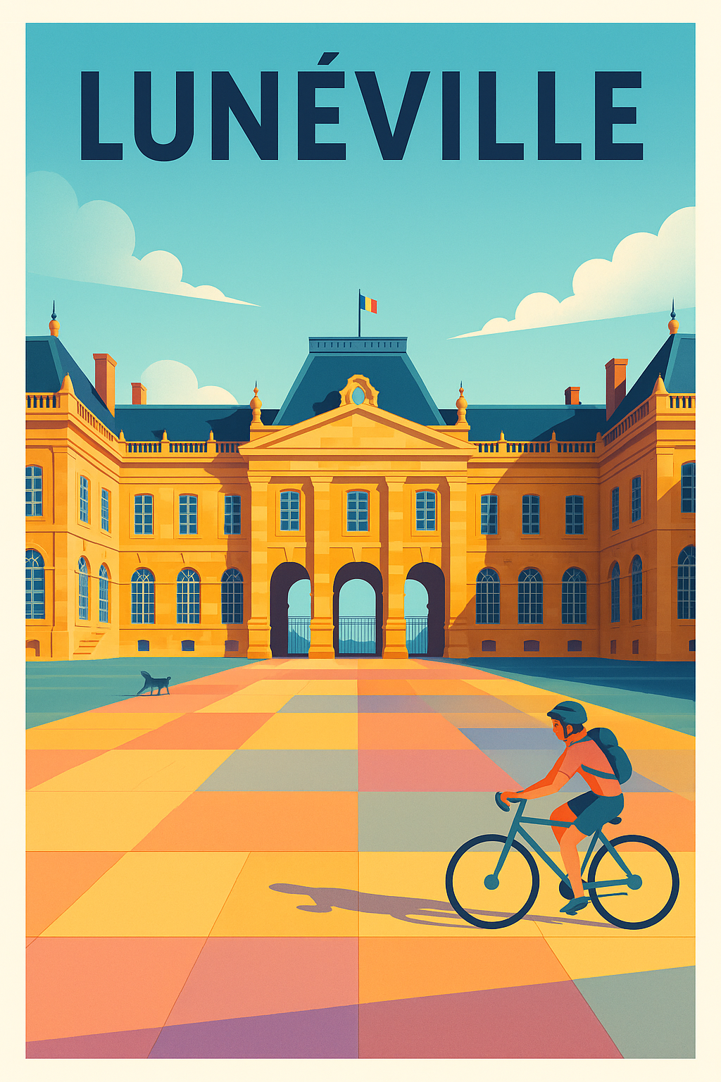 Affiche de Lunéville - L'Esprit Cycliste au Cœur de la Ville