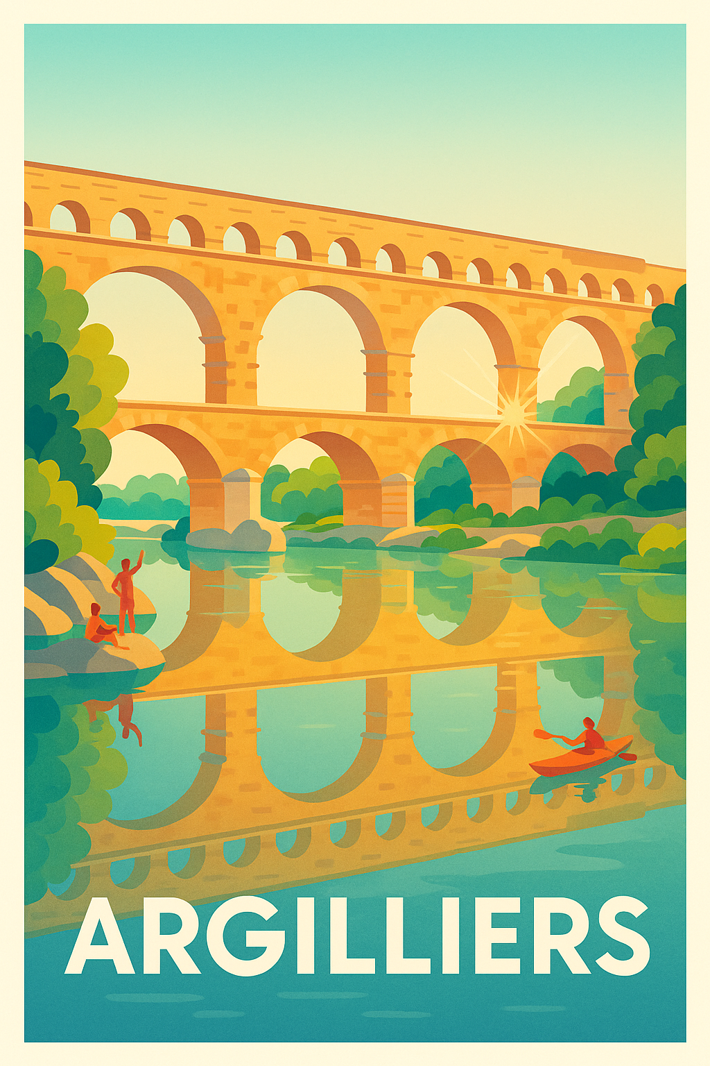 Affiche de Argilliers - L'élégance historique du Pont du Gard