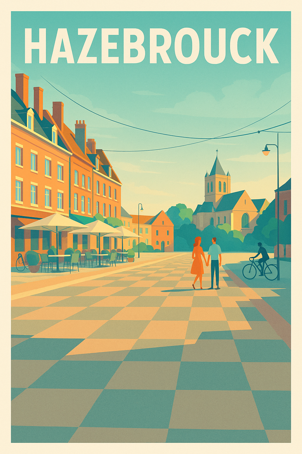 Affiche Hazebrouck — Charme et sérénité au cœur de la ville · poster d'art de Hazebrouck