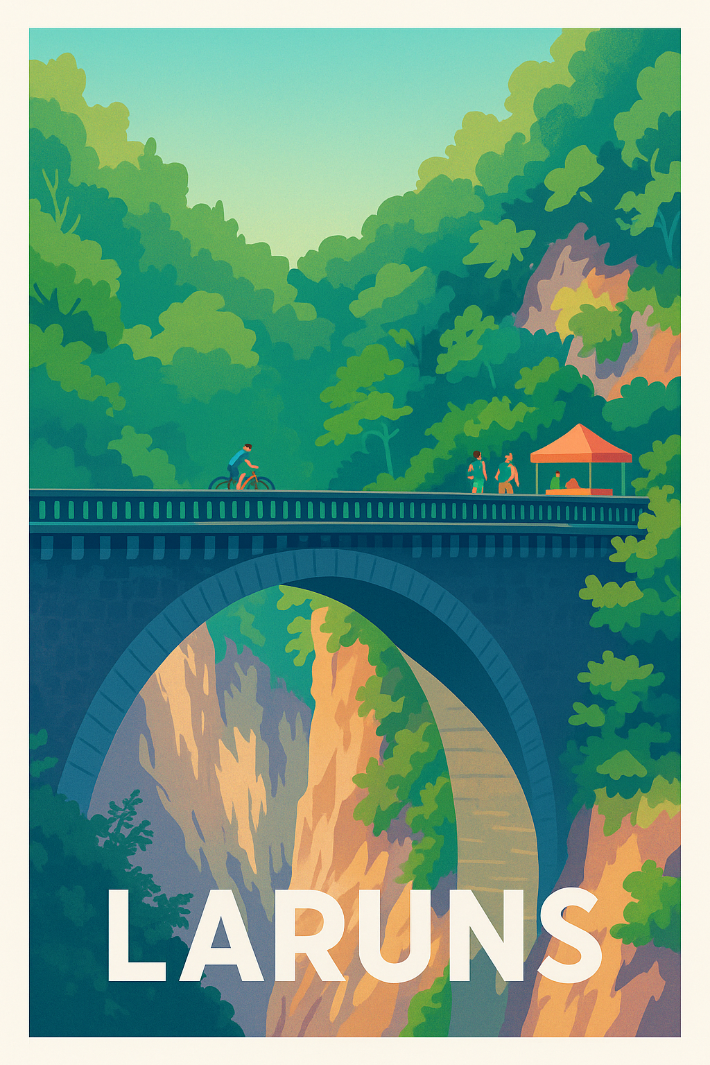Affiche Laruns — Évasion nature au cœur des Pyrénées · poster d'art de Laruns