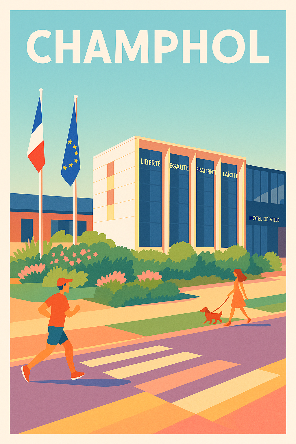 Affiche de Champhol - L'art de la vie municipale en couleurs