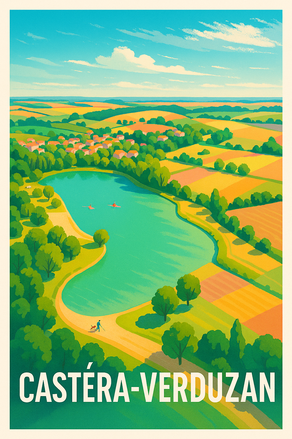Affiche Castéra-Verduzan — Évasion bucolique au cœur de la nature · poster d'art de Castéra-Verduzan