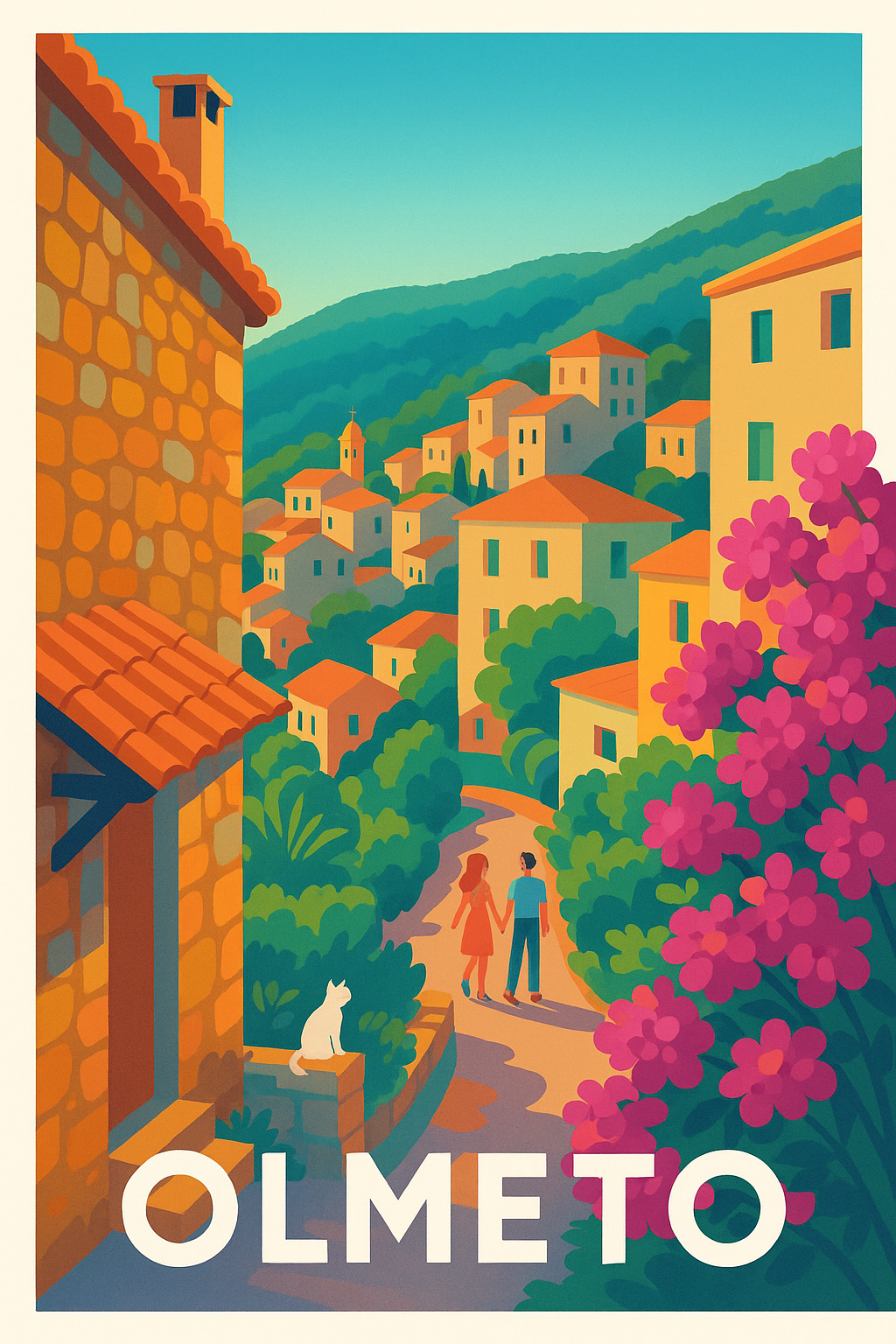Affiche Olmeto — Un havre de paix en Corse · poster d'art de Olmeto