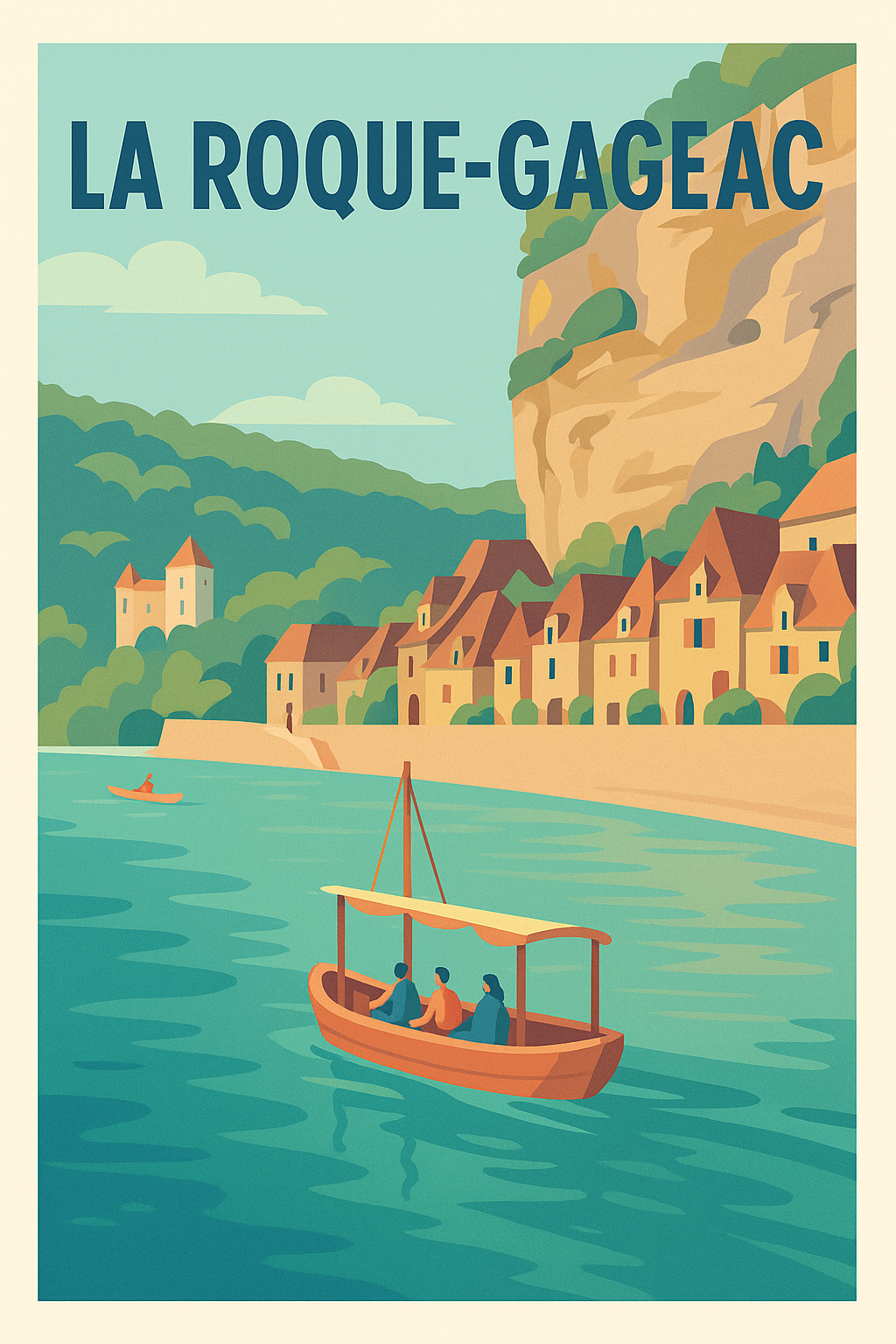 Affiche La Roque-Gageac — Charme intemporel au bord de la Dordogne · poster d'art de La Roque-Gageac