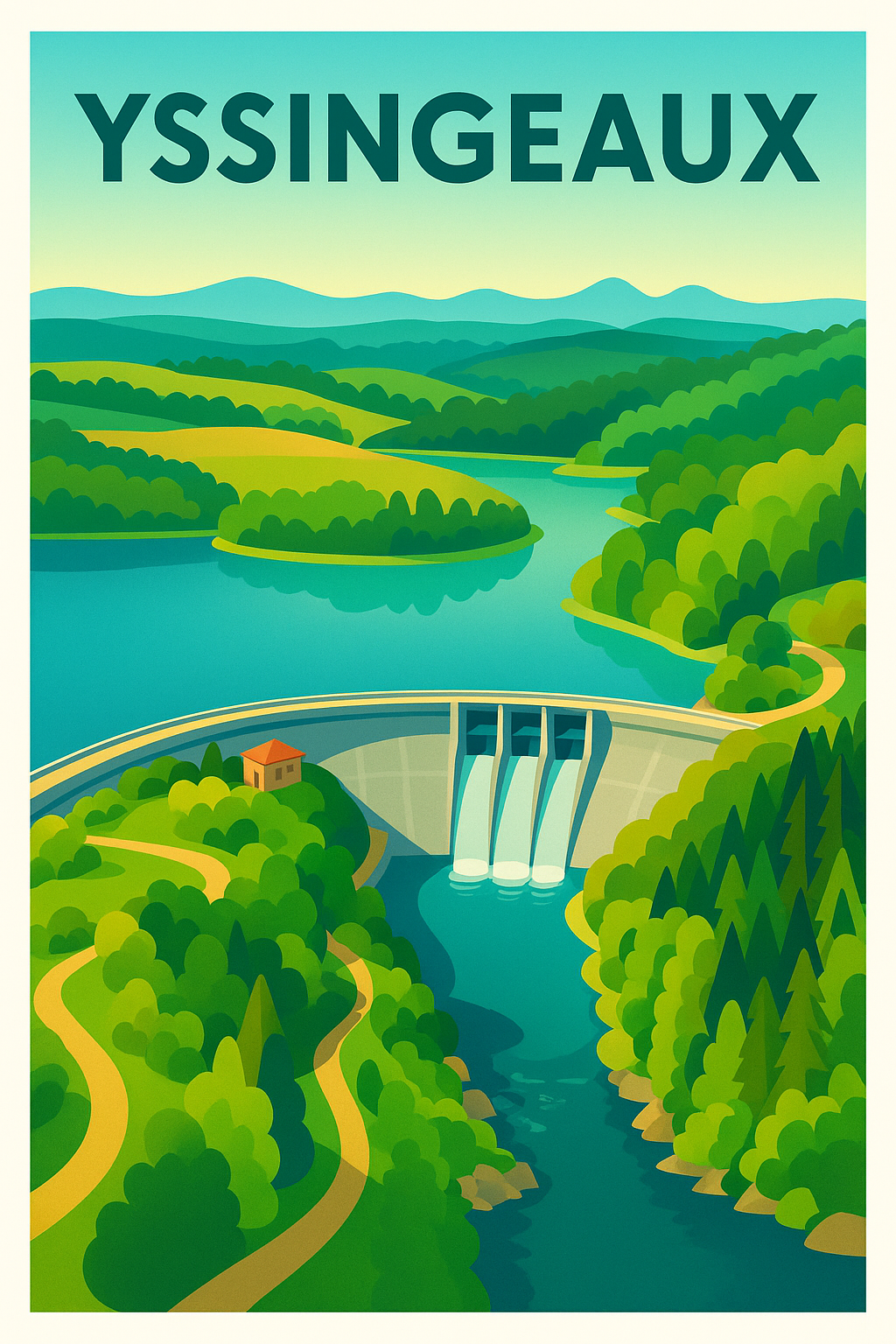 Affiche de Yssingeaux - Harmonie naturelle entre eaux et forêts