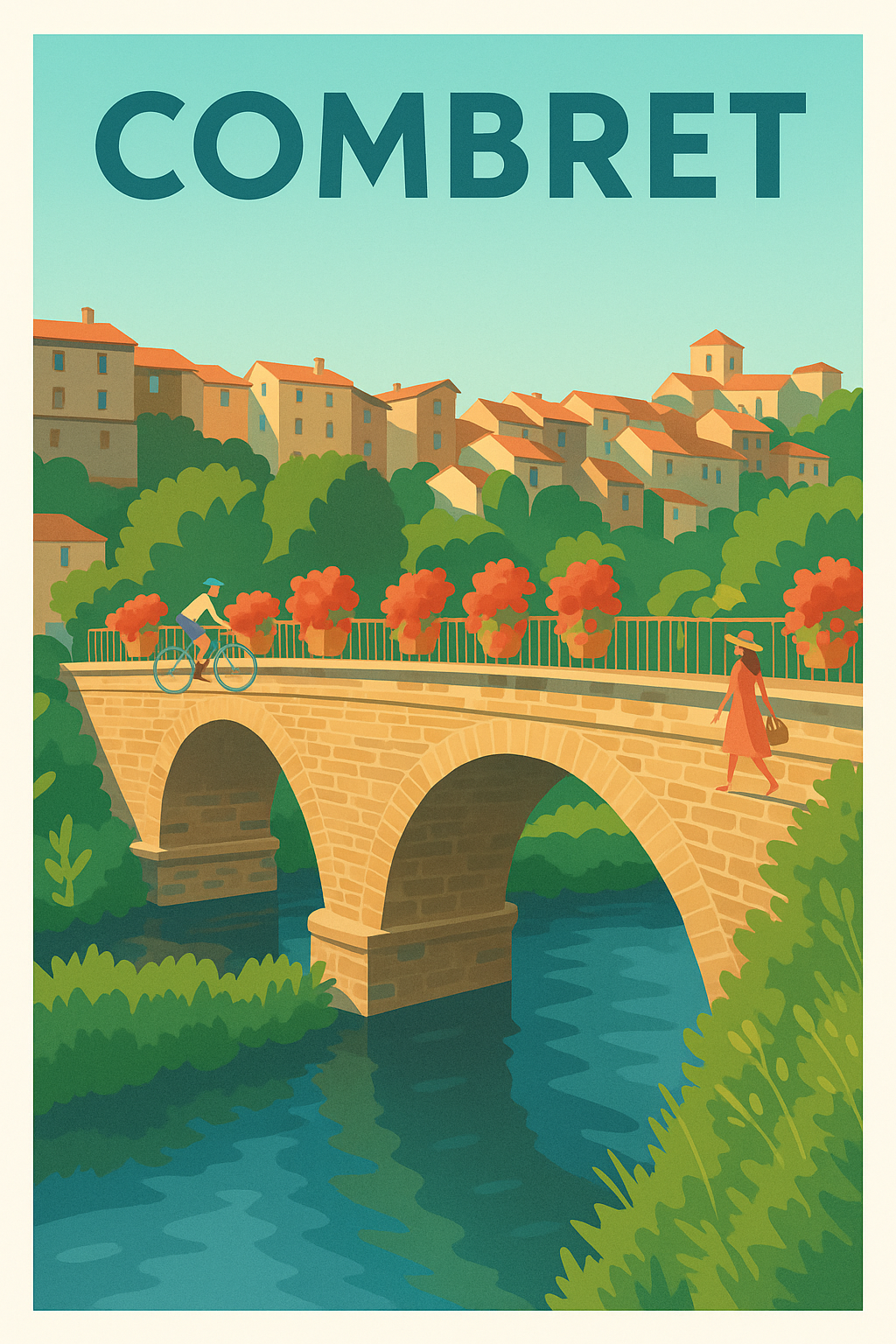 Affiche Combret — Charme et sérénité au fil de la rivière · poster d'art de Combret