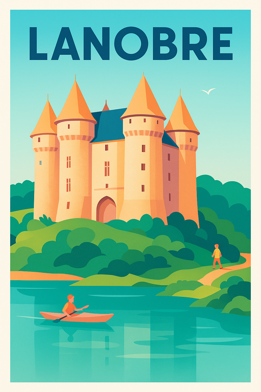 Affiche de Lanobre - L'élégance médiévale au cœur de la nature