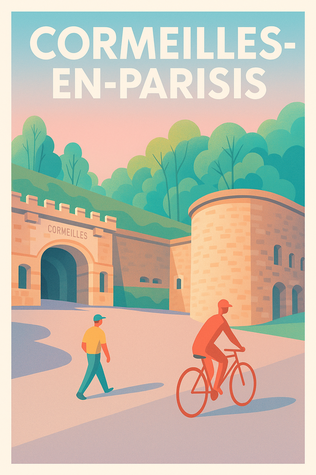 Affiche Cormeilles-en-Parisis — Escapade douce et bucolique · poster d'art de Cormeilles-en-Parisis