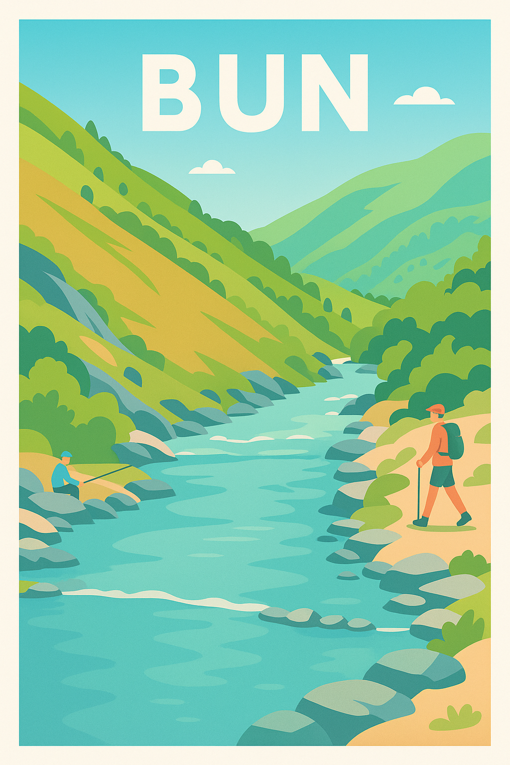 Affiche de Bun - Évasion naturelle en vallée tranquille