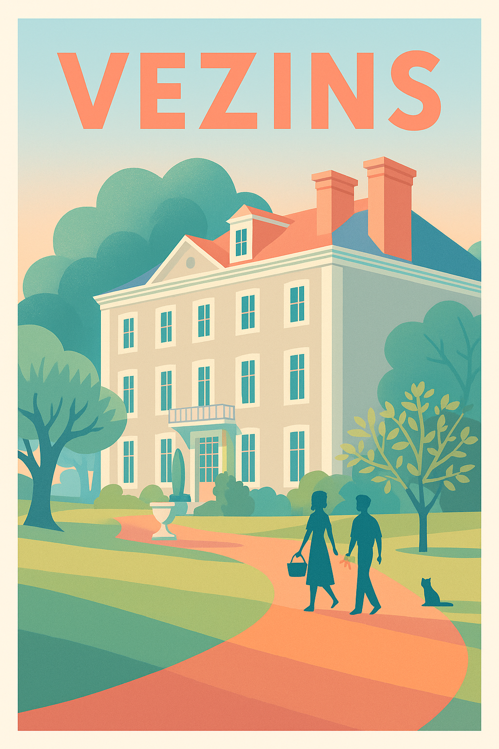 Affiche de Vezins - L'élégance paisible d'un château au cœur de la nature