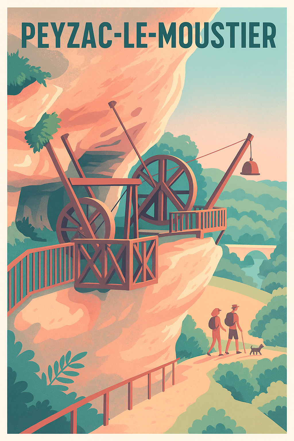 Affiche Peyzac-le-Moustier — Une escapade nature et patrimoine · poster d'art de Peyzac-le-Moustier