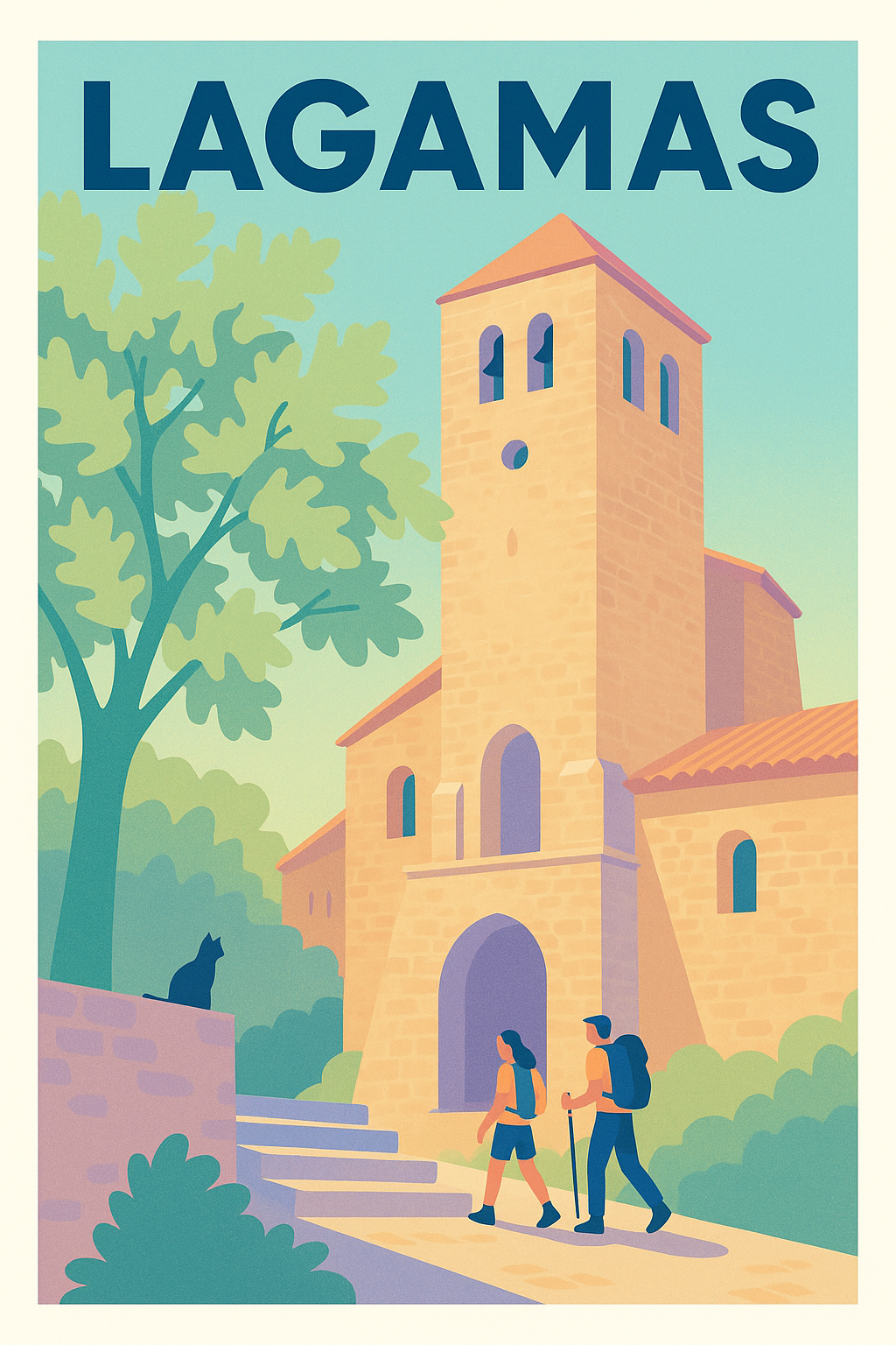 Affiche Lagamas — Échappée Belle au Cœur du Village · poster d'art de Lagamas