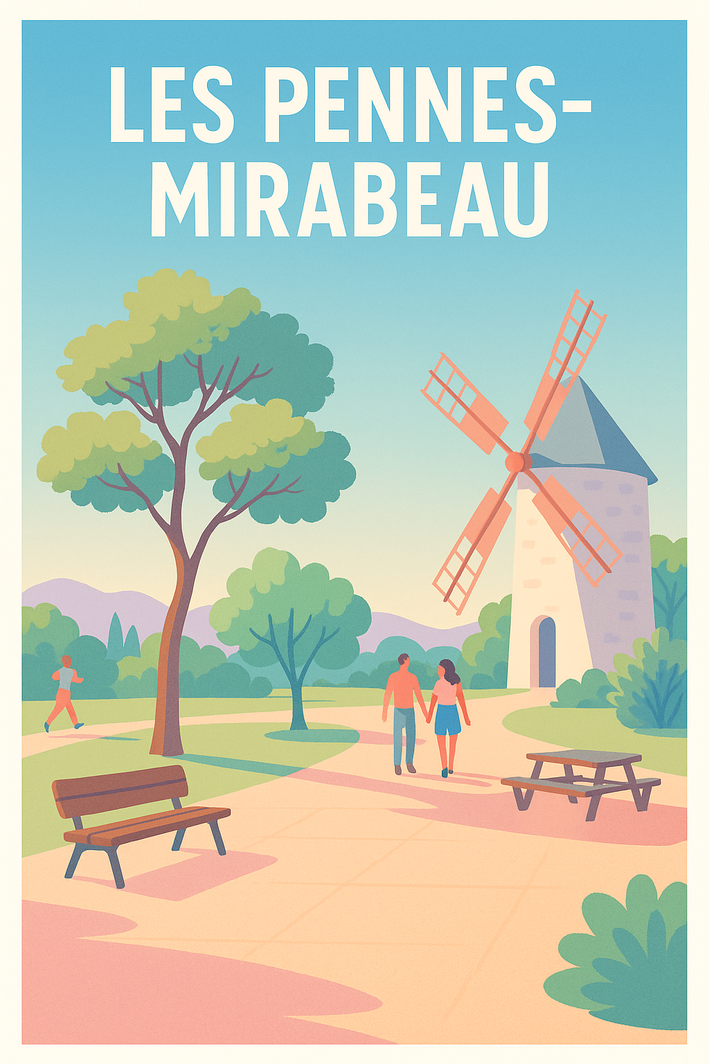 Affiche Les Pennes-Mirabeau — Charme bucolique et nature apaisante · poster d'art de Les Pennes-Mirabeau