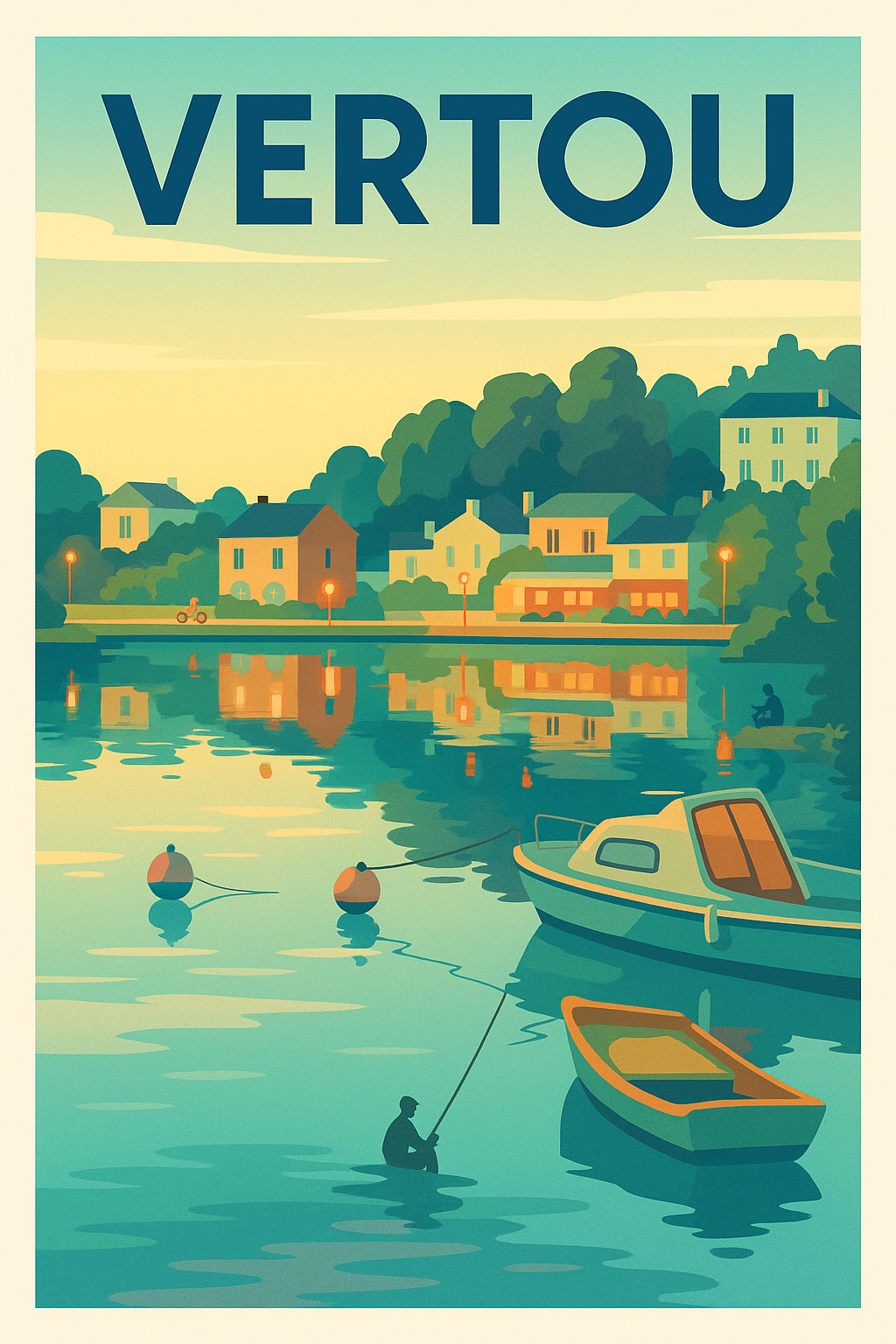Affiche Vertou — Sérénité au bord de l'eau · poster d'art de Vertou