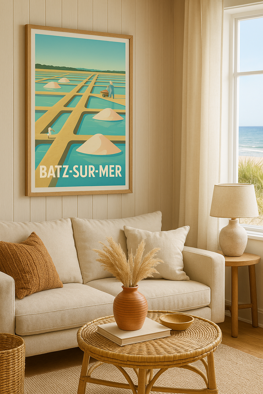 Mise en situation Affiche de Batz-sur-Mer - L'art des marais salants en lumière