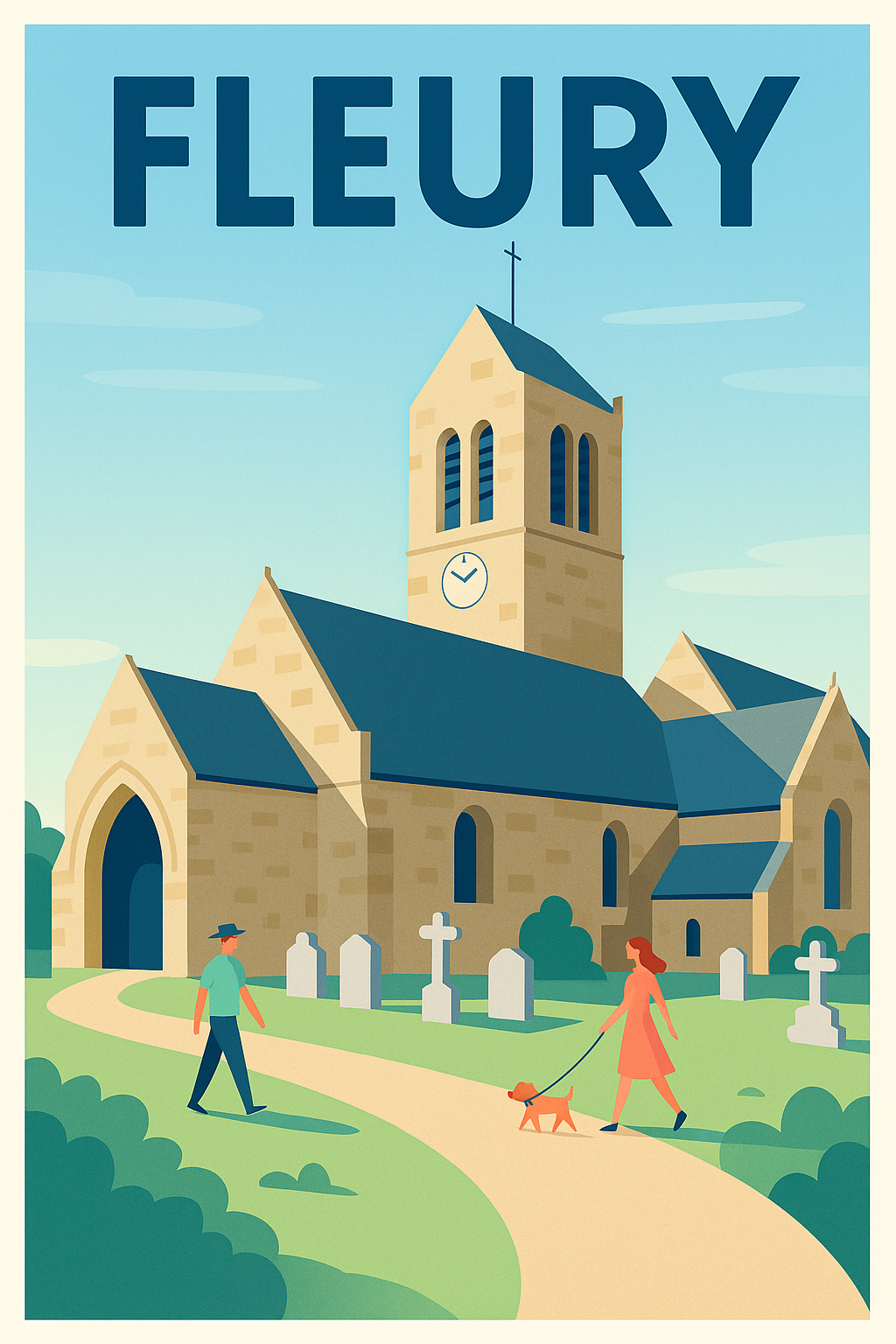 Affiche de Fleury - Un instant paisible au cœur du village