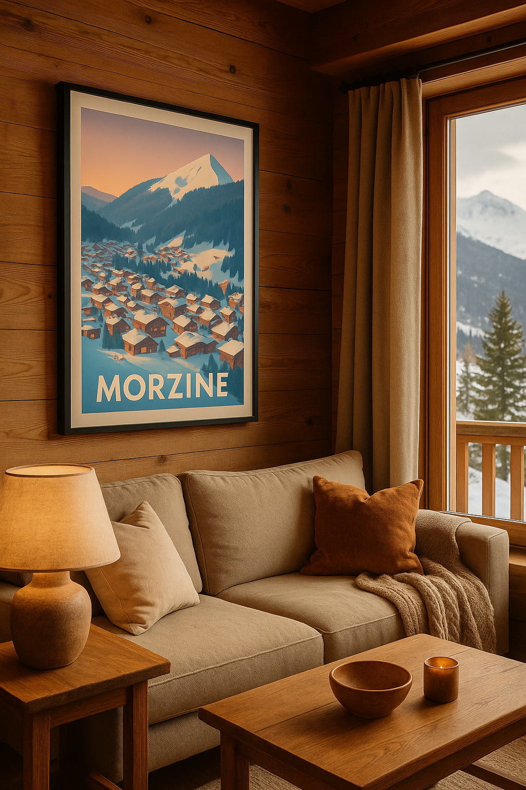 Mise en situation Affiche de Morzine - Charme alpestre au coucher du soleil