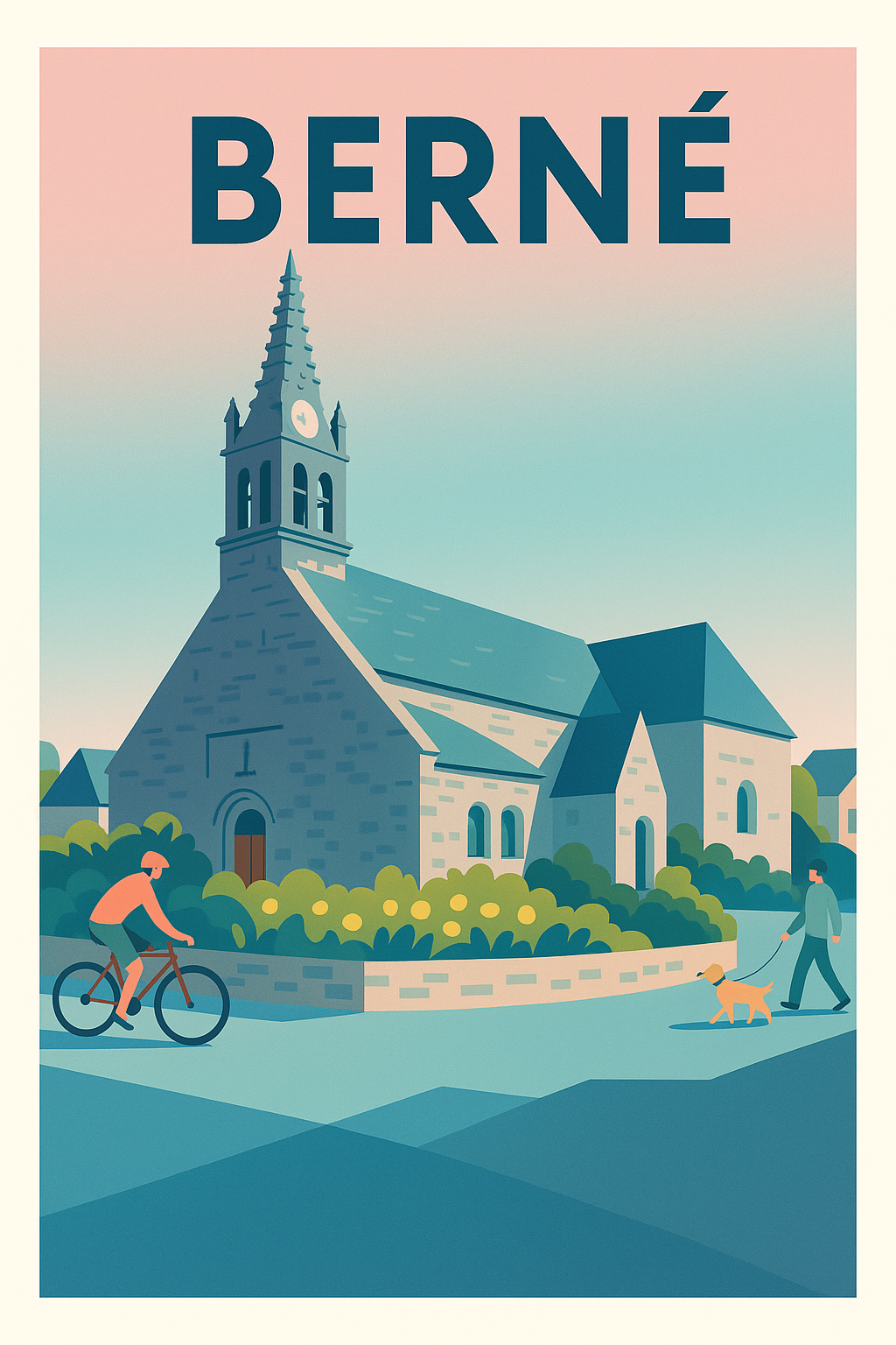 Affiche de Berné - Charme et Sérénité du Village Breton