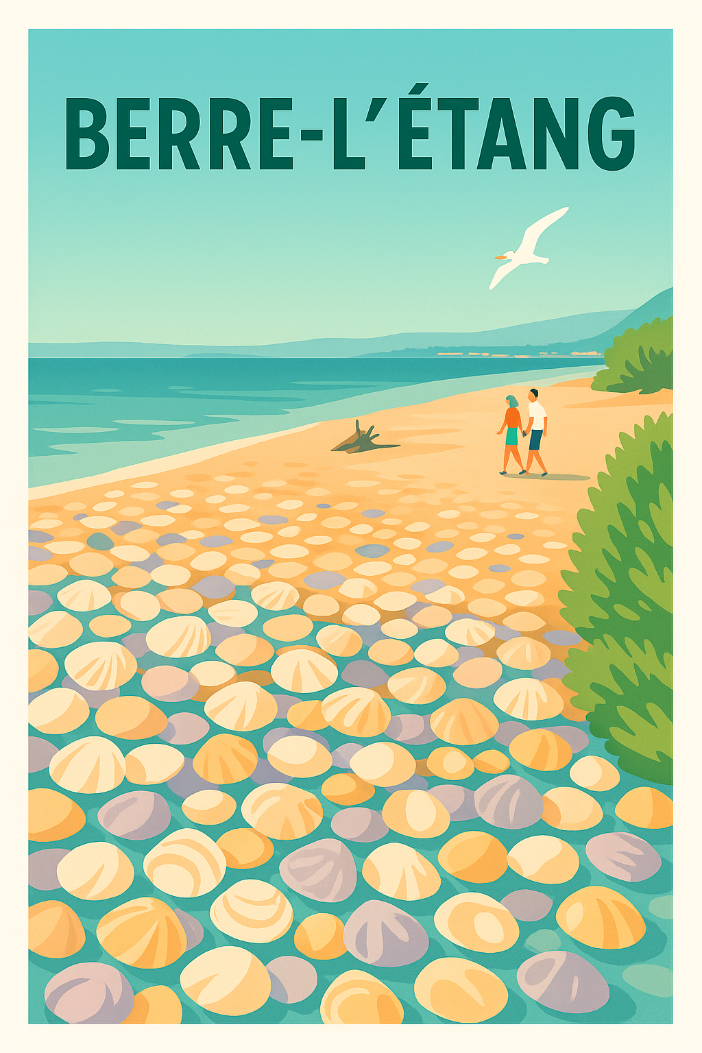 Affiche de Berre-l'Étang - Plage et Sérénité en Méditerranée