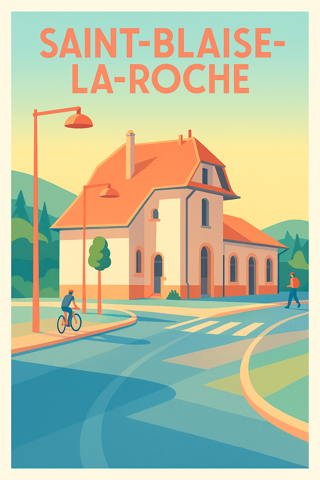 Affiche Saint-Blaise-la-Roche — Charme paisible et architectural · poster d'art de Saint-Blaise-la-Roche