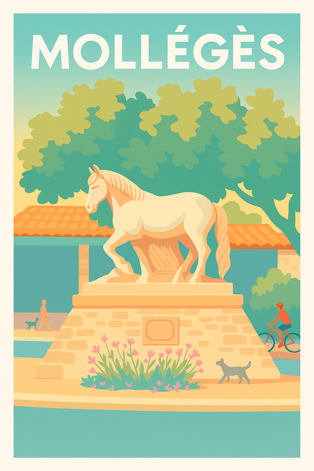 Affiche Mollégès — Charme bucolique et patrimoine équestre · poster d'art de Mollégès