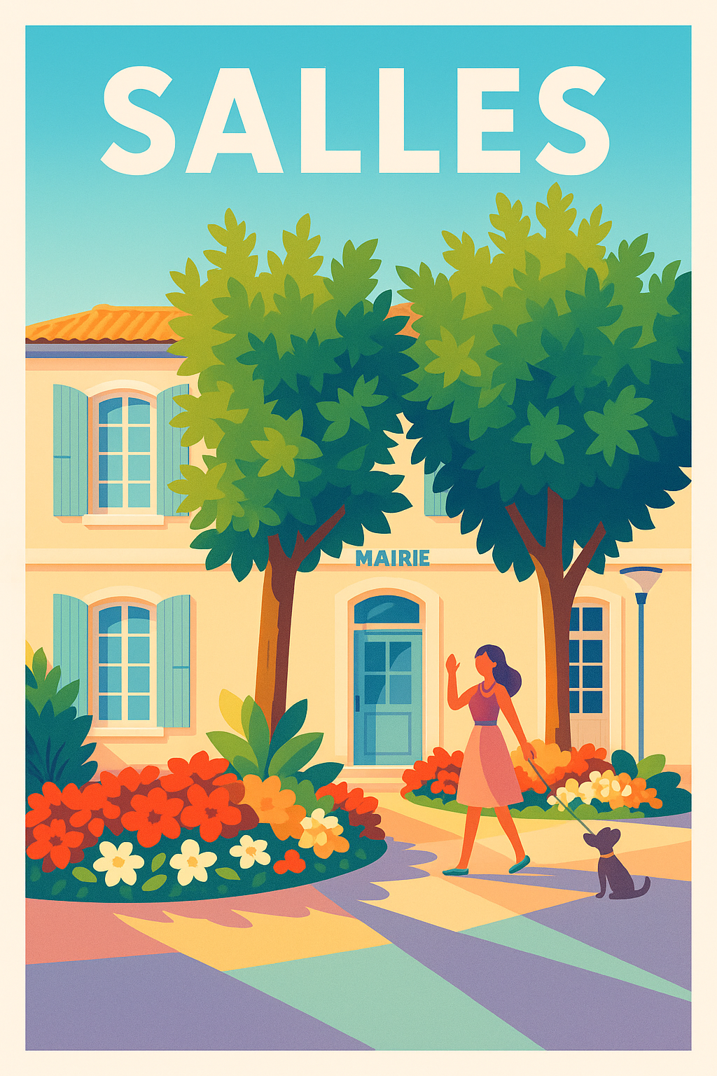 Affiche de Salles - Charme et douceur de la vie locale