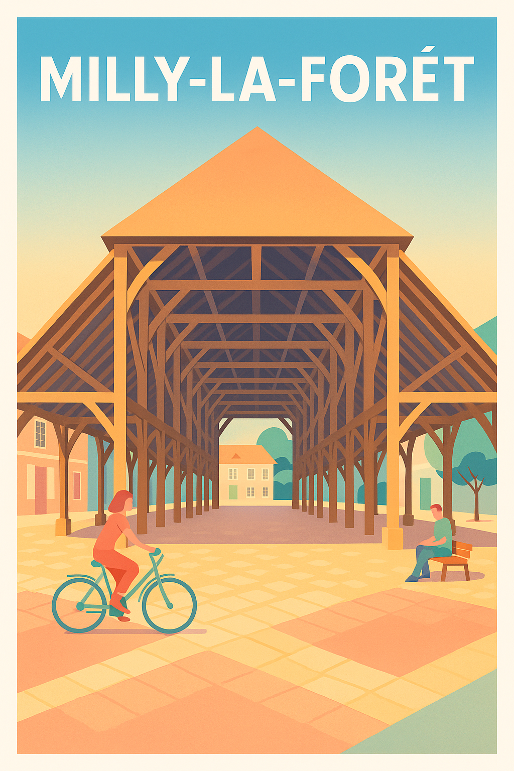 Affiche de Milly-la-Forêt - Charme authentique sous la halle en bois