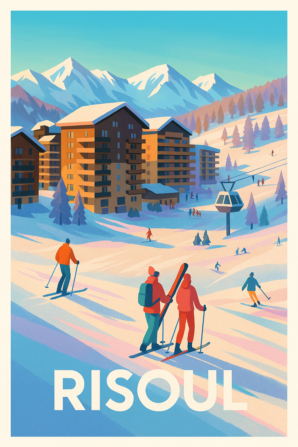 Affiche Risoul — Escapade hivernale au cœur des Alpes · poster d'art de Risoul