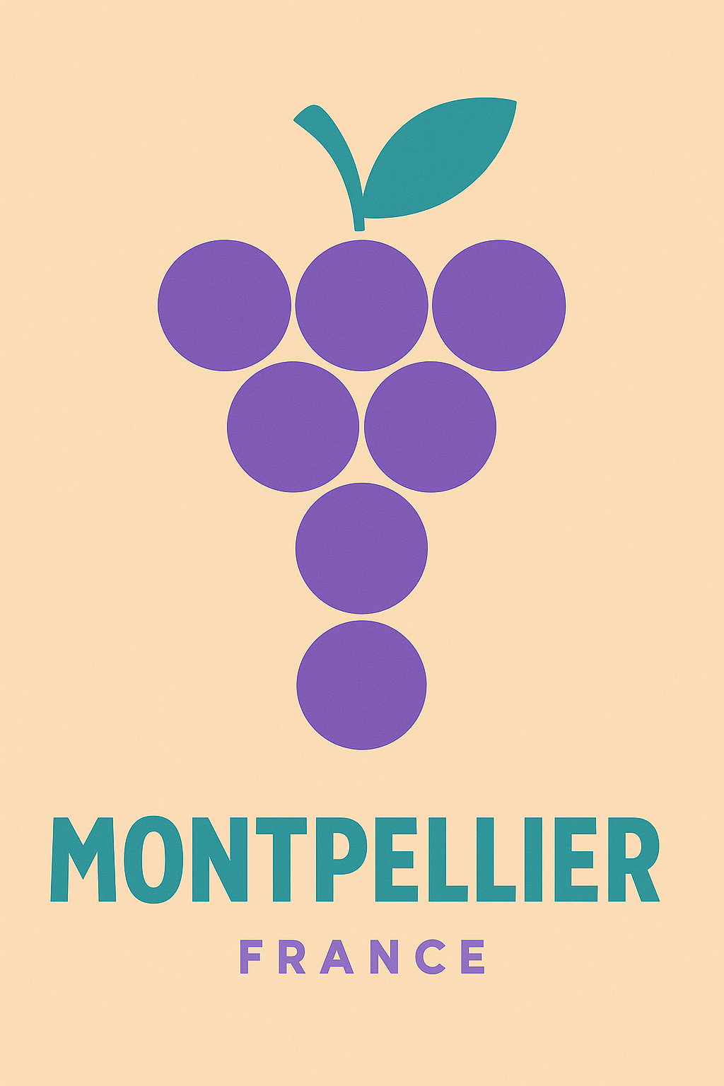 Affiche Montpellier — L'élégance du vignoble en poster · poster d'art de Montpellier