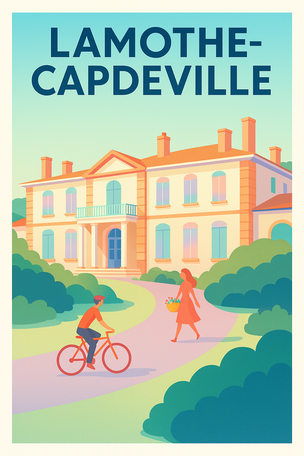 Affiche de Lamothe-Capdeville - Élégance et douceur de vivre en illustration