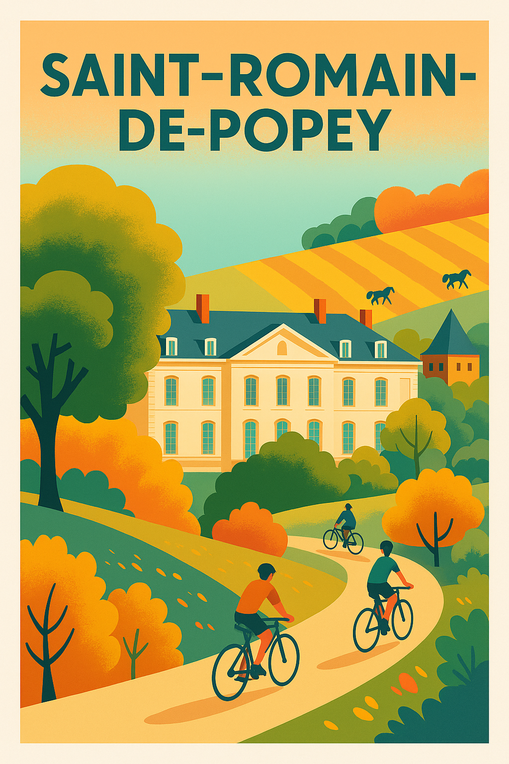 Affiche de Saint-Romain-de-Popey - Évasion bucolique à vélo