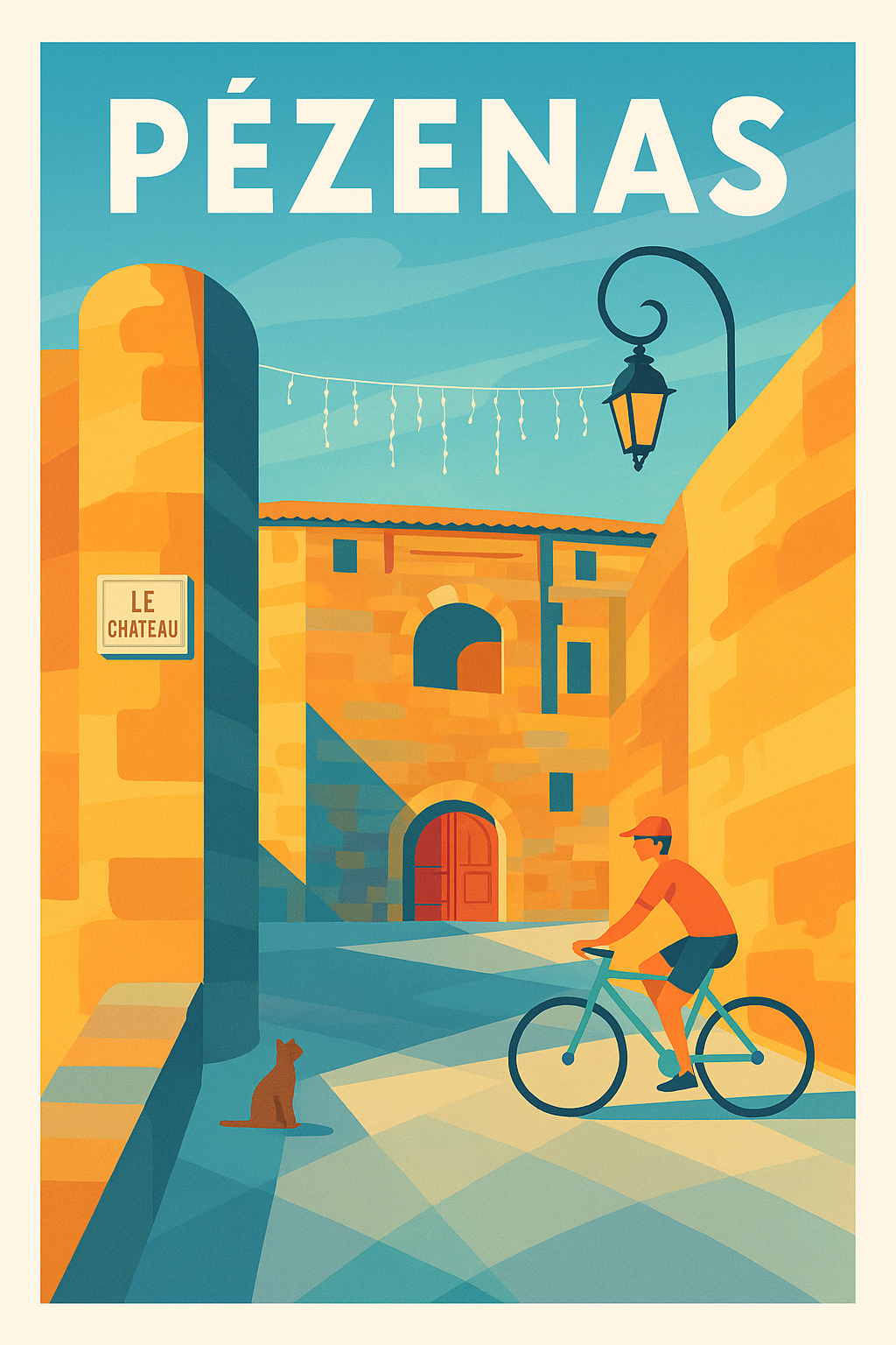 Affiche de Pézenas - L'élégance du Château au fil des ruelles